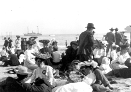 old-timey beach party