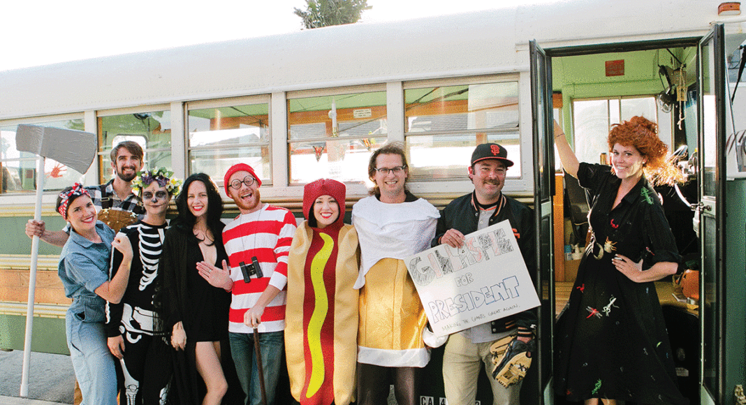 Costumed guests on a Boo Cruz Haunted Tour of Santa Cruz
