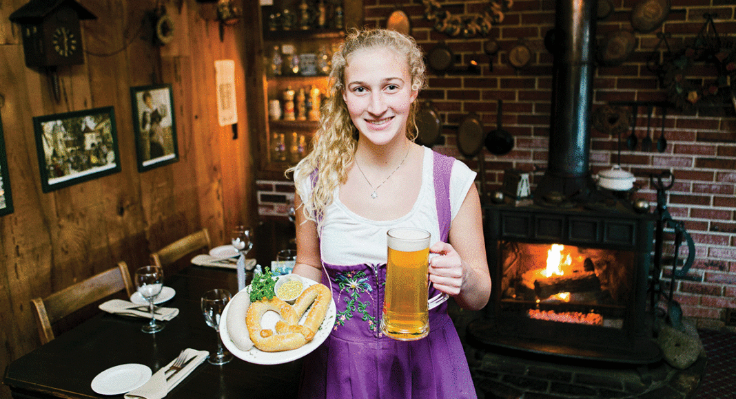 Tyrolean Inn sausage, pretzel, beer