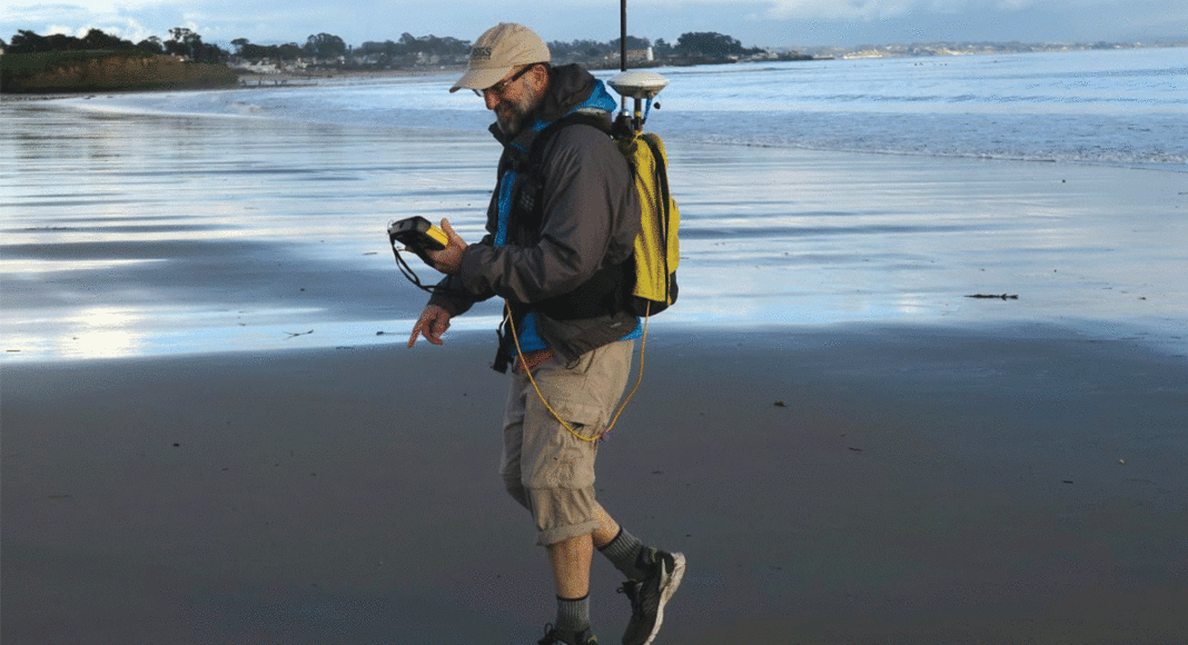 scientist studies winter storm impact on Santa Cruz County beaches