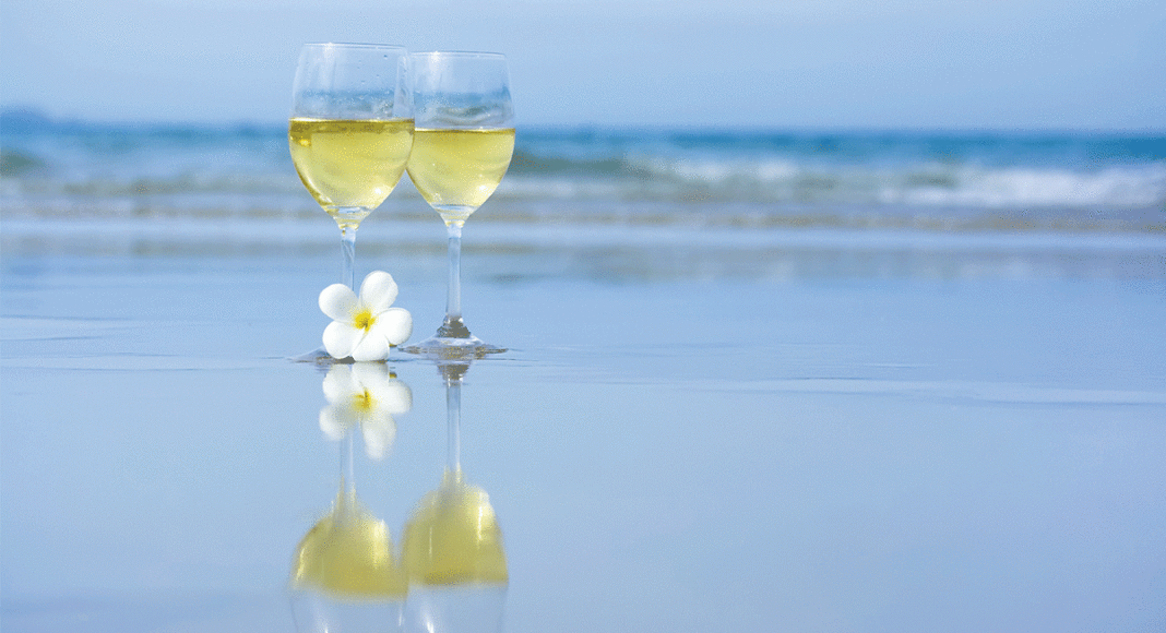 stockwell cellars white wine on the beach