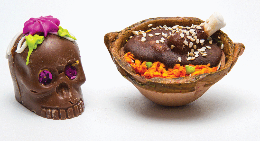 mole chocolate skull