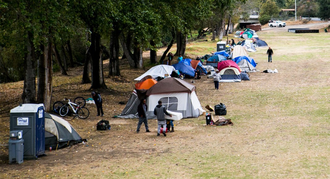 homeless camp San Lorenzo Park