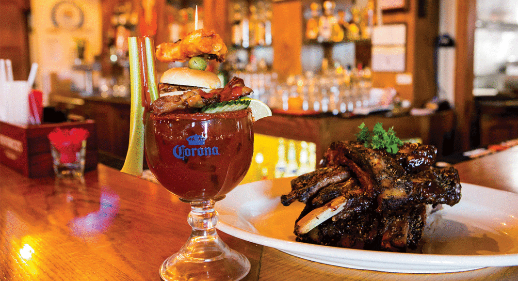 Bruno's bar and grille in scotts valley bloody mary and bbq ribs