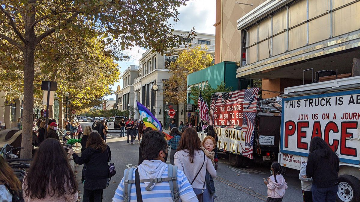 Joe Biden Supporters Dance It Out on Pacific Avenue in Santa Cruz