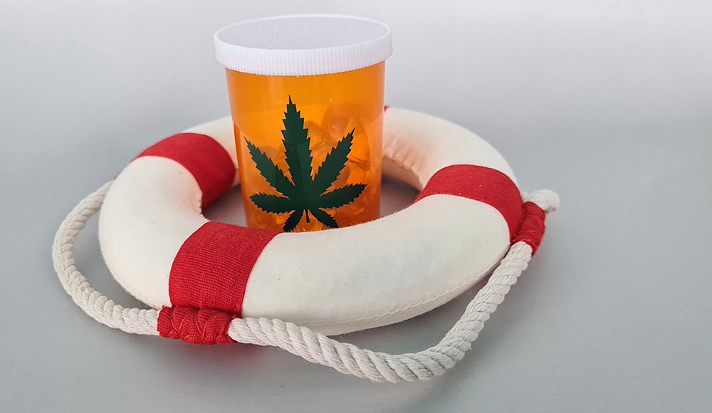 cannabis with life preserver