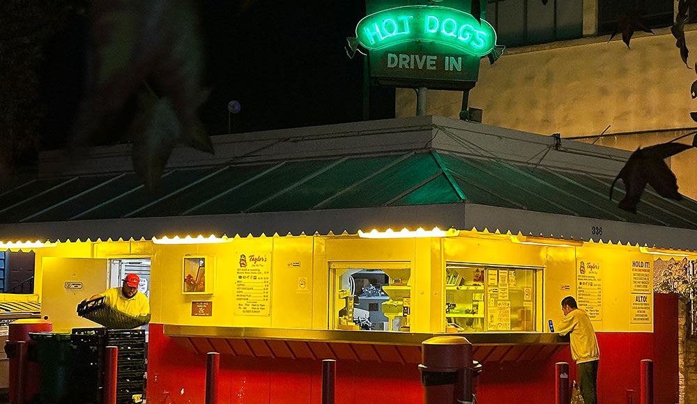 foodie file image of Taylor's hot dog stand